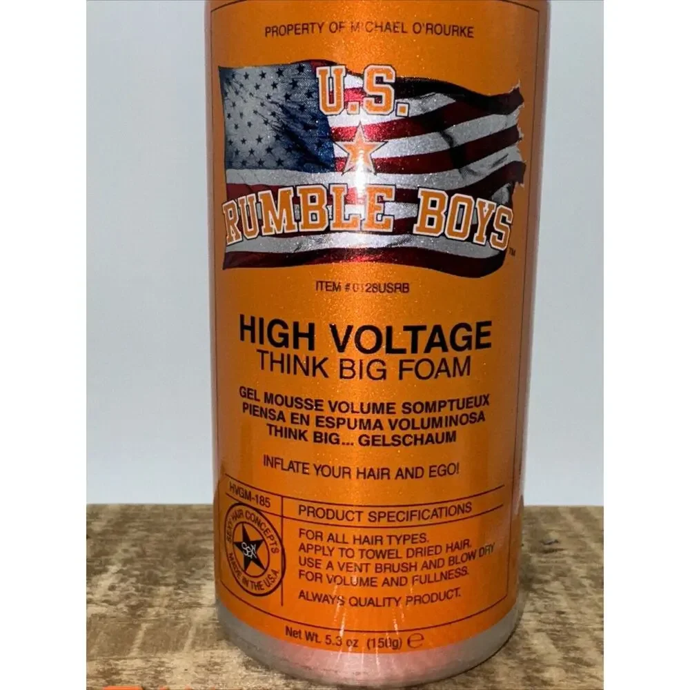 US Rumble Boys High Voltage Think Big Foam Gel Mousse Volumizing Hair‎ Styling